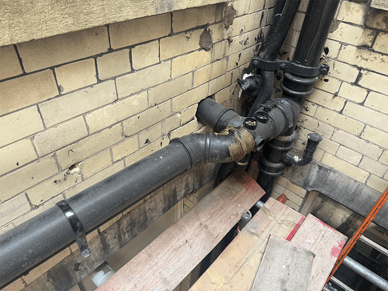 Legacy school pipework requiring modernisation
