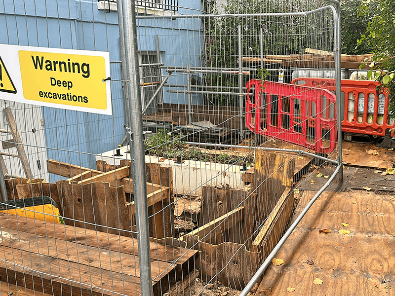 Precision excavation for school drainage installation