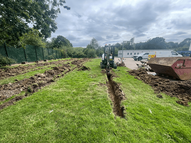 Major school groundwork and drainage project in progress