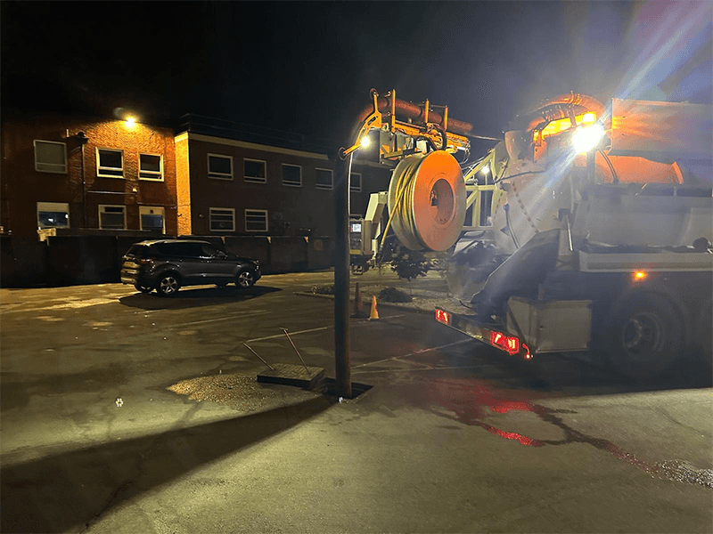 DrainCare Direct engineers working overnight at a school site